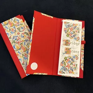 (2) Bridge Score Pads Florence Italy Full Tally Pad Red Colorful A. Rossi - Picture 1 of 8
