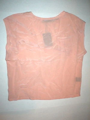 NUEVO CON ETIQUETAS $198 CORDERO Nueva Blusa Top Rosa Rubor Manga Corta Seda S Mujer Diseñador Trabajo Foto 1 de 4