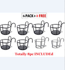 2 Set of NEW Iron Outdoor Plant Stands 6+2 Free Hanging Baskets Flower Pot Stand