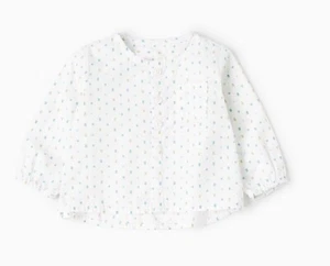 CAMICIA LITTLE ARROWS ZARA mini bambina taglia 3-6 mesi blu medio - Foto 1 di 5