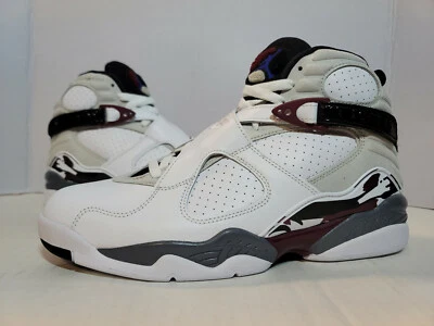 Air Jordan 8 Retro 'Borgoña' Blanco/Negro (CI1236-104)- EE. UU. Talla 10,5 W / 9 M Foto 1 de 4