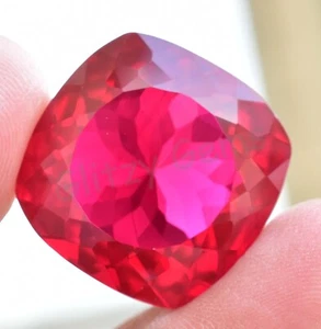 45.00 Ct Natural Blood Red Mozambique Ruby Cushion CERTIFIED Flawless Gemstone - Picture 1 of 6