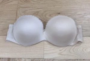 Lily of France 2111121 38B beige trägerloser Liegestütz mit Tauchknochen UW BH EUC - Bild 1 von 3