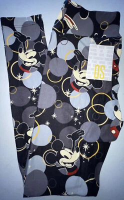 NEW LuLaRoe One Size OS (2-10) Black Blue Yellow Disney Mickey Mouse Leggings - Image 1 of 4