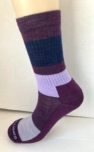 SmartWool Merino Wool Women's Large Purple Everyday Stripe Light Cushion Socks - Picture 1 of 7