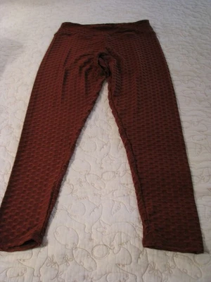 Leggings para mujer Derek & Heart marrón gofre talla L Foto 1 de 4