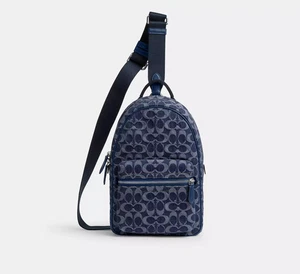 Confezione Charter Coach Nuova con etichette In Denim Firmato CAJ87 Vendita al dettaglio: $395 - Foto 1 di 6
