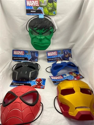 5 Marvel Kids Child Mask Spider-Man Hulk Iron Man Black Panther Captain America - Image 1 of 4