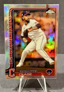 2025 Topps Chrome Emmanuel Clase Refractor #135 Cleveland Guardians - Picture 1 of 2