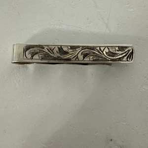 Vintage 800 Silver Floral Money Clip - Picture 1 of 5
