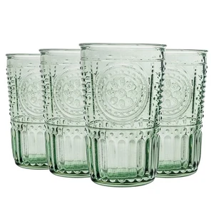 Bormioli Rocco 4x Bicchieri Acqua Romantici Boho Whisky Succo Bicchiere 340ml Verde - Foto 1 di 7
