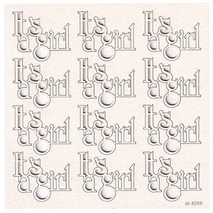 SCRAPINIEC Dekorpappe Die Cut Chipboard Dekoration Ornament, It's a girl - Bild 1 von 4