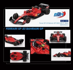 BBR Models 1/64 - Ferrari SF-23 Bahrain GP 2023 #55 Carlos Sainz BBRFER64015 - Picture 1 of 4