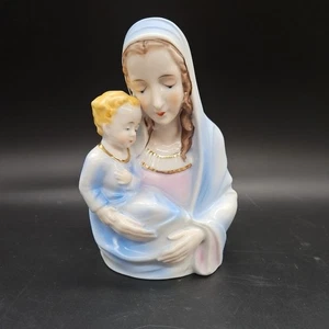 Vaso fioriera ceramica vintage Maria, Gesù Bambino Giappone religiosa sacra famiglia - Foto 1 di 10
