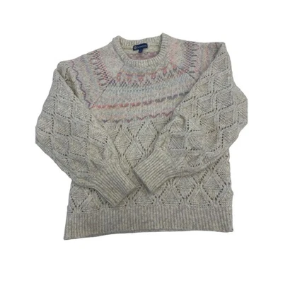 Suéter tejido beige para mujer Democracy Fair Isle pequeño S pulóver mezcla de lana Foto 1 de 4