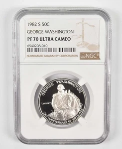 1982-S PF70 George Washington Commemorative Half Dollar NGC Brown Label *0596 - Picture 1 of 5