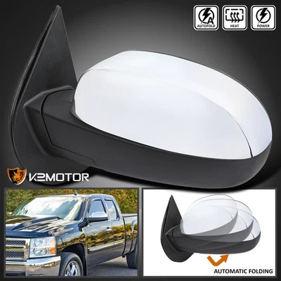 Left Side Mirror Fits 2007-2013 Silverado Sierra Chrome Power Fold+Heated+Signal Foto 1 de 4