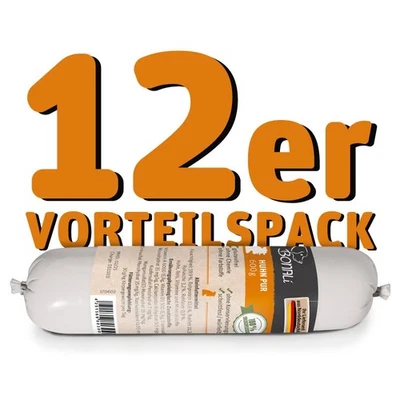 Natürliche Hundewurst Huhn pur – glutenfrei, schnittfest– 12x 600g Fleischwurst - Bild 1 von 4