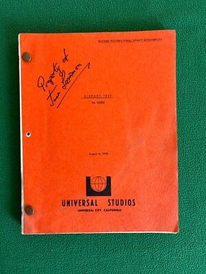 AIRPORT 77 Jack Lemmon SIGNED Personal Screenplay Production Draft, August 1976 - Image 1 of 4