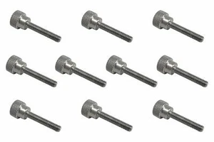 10 Pack 10-32 x 1" Threads 303 Stainless Steel Diamond Knurled Thumb Screws - Picture 1 of 3