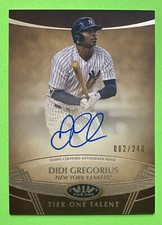 2019 Topps Tier One Didi Gregorius Tier One Talent AUTO #82/240 #TTA-DG Yankees
