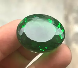 Natural 56 Cts Green Emerald Oval Cut Certified Colombian Loose Gemstone - Picture 1 of 8