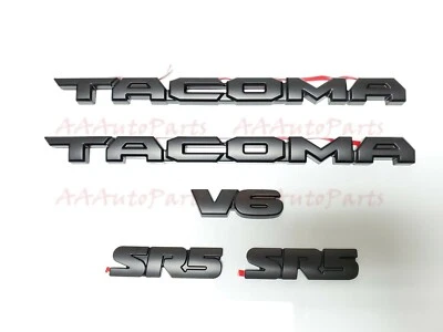 KIT DE 5 PIEZAS KIT DE SUPERPOSICIÓN EMBLEMA APAGÓN MATE APTO PARA TOYOTA TACOMA SR5 V6 2016-2021 Foto 1 de 4