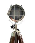 8" Spot Light on Extendable Wooden Stand - Classic Maritime Lighting Accent