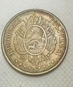 Bolivia 1873 FE-PTS, 50 Centavos, Km# 161.1 - Picture 1 of 4