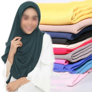Muslim Chiffon Hijab Scarf Women Long Shawls Wraps Head Scarves Hijab Wholesale - Picture 1 of 76