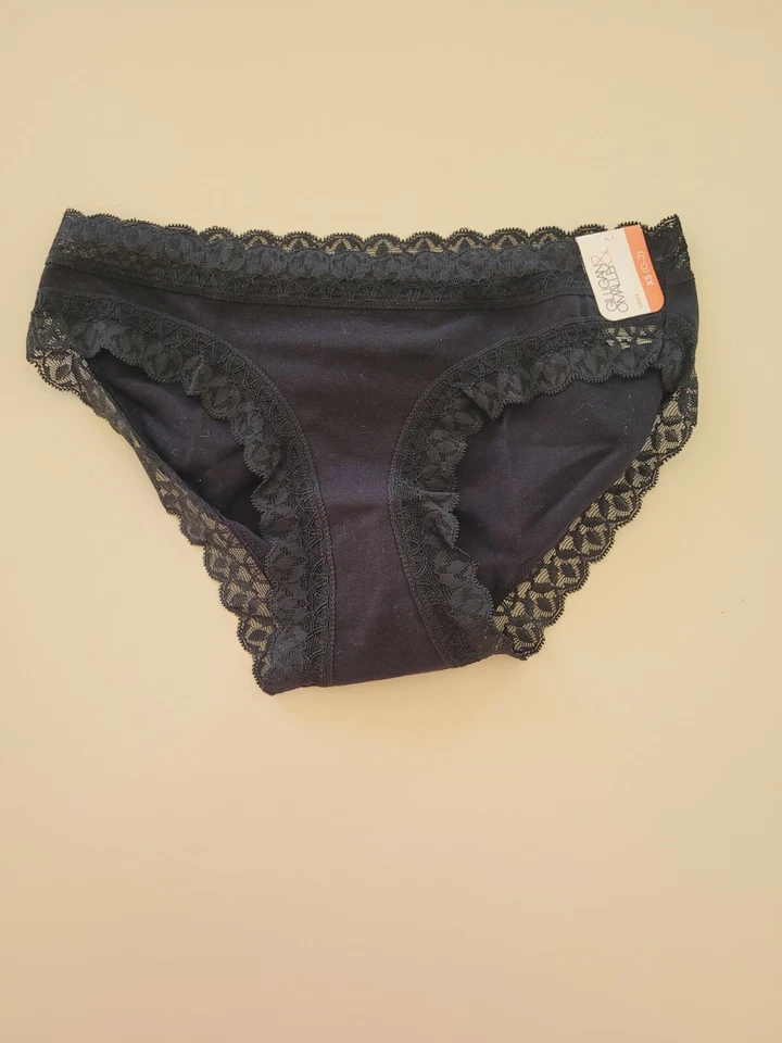 GILLIGAN & O'MALLEY Cheeky Bikini Panty XS X Pequeño 0 2 Negro Encaje Botín Escuela Foto 1 de 2