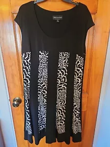 Connected Apparel Women Sleeveless Fit & Flare Dress Black & White Size 20W New - Picture 1 of 5