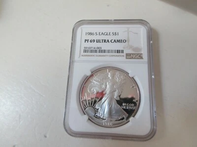 1986  S  Eagle $S1  PF 69 Ultra Cameo   NGC  Lot of 5  Buy one or  Buy Five - Image 1 of 4