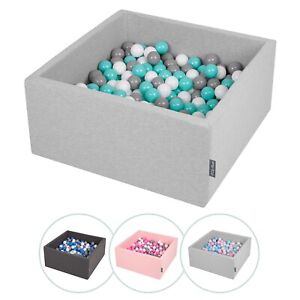 KiddyMoon New Soft Baby Ball Pit Foam Square 90x40 with 200/300 Balls,MultiColor