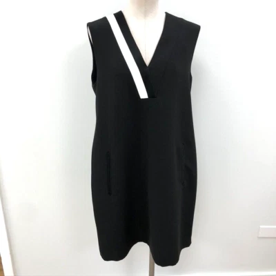 Rag & Bone Lodwick Dress Womens 12 Black Sleeveless V Neck Business Career New - Image 1 of 4