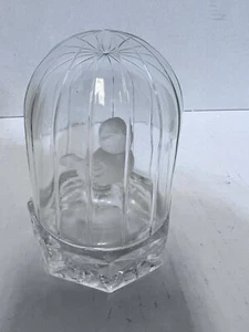 VINTAGE HOFBAUER COLLECTION CRYSTAL GLASS BIRD IN A DOMED GLASS CAGE - Picture 1 of 4