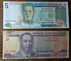B44*Philipines Ng Pilipinas 5 & 100 Piso Banknotes