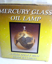 Vintage Gold Angel Mercury Glass Oil Lamp Christmas Round Globe Ornament MGA-ANG