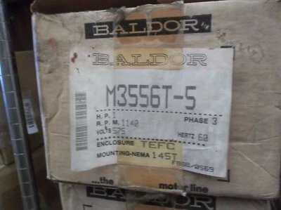 NEW BALDOR M3556T-5 / M3556T5 1 HP, 575 V, 1140 RPM, 3 PH USA - Image 1 of 4