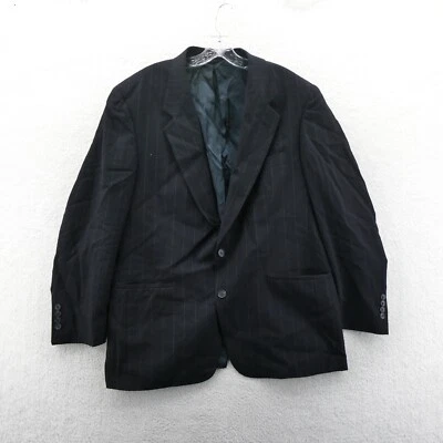 Lord & Taylor Suit 44 R Mens Black Pinstriped Blazer Jacket Business Wool 44R - Image 1 of 4