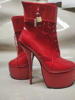Latex Rubber Ankle Boots Many Colours Size 38 - 47 Rv , New, 20 CM Heel, Pl - Image 1 of 4