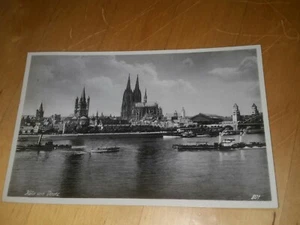 Alte Ansichtskarte, Köln von Deutz - Rhein, Dom und Dampfer,m.Marke 30.10.1936 - Bild 1 von 3