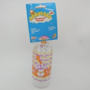 Biberón para lactante Garfield Its A Girl decorado de colección 9 oz nuevo de lote antiguo. M - Imagen 1 de 11