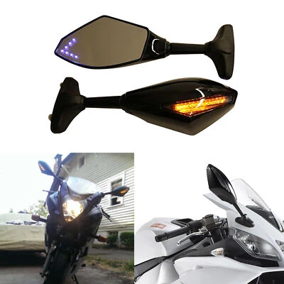 摩托车 LED 转向信号后视镜适用于雅马哈 YZF600 铃木 GSX1300R — 第 1/4 张图片