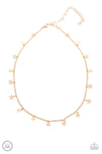 Paparazzi - Gargantilla Cielos Estrellas- Pulsera Brillo Todo Estrellado "Juego de Oro" - Imagen 1 de 5