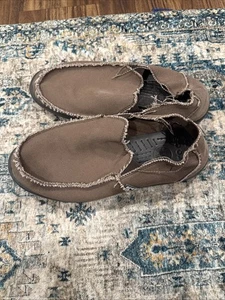 Crocs Santa Cruz Loafers Men's M11 Tan Canvas Slip-On Comfort Casual Beach - Picture 1 of 8