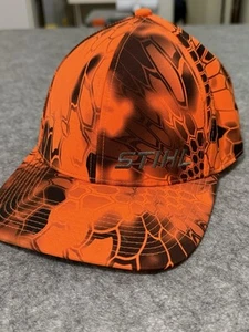 Official License Stihl Hat Cap 6 Panel Orange Honeycomb Kriptek Backcountry - Picture 1 of 9
