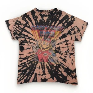 Damen T-Shirt Größe S Schwarz Batik MarioKart Rundhals Kurzarm Distressed - Bild 1 von 6