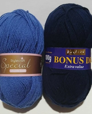 Hayfield Bonus DK yarn Stylecraft Yarn 306 yds ea) Lapis and Navy - Image 1 of 2