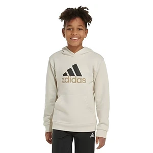 New Adidas Big Boys Graphic Fleece Hoodie Alumina Beige size S (8) - Picture 1 of 6